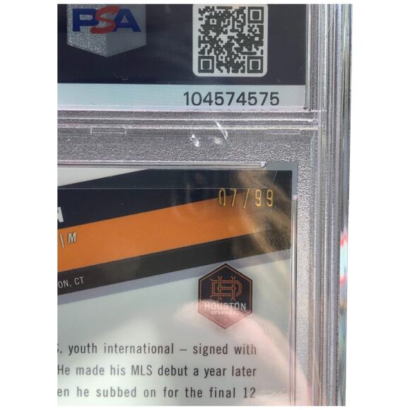 2022 Topps Chrome MLS Neon Green Lava #91 Ian Hoffmann Dynamo /99 PSA 10 GemMint - Picture 5 of 5